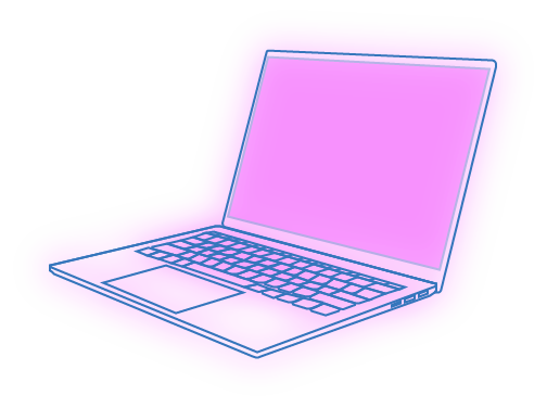 Glowing Pink Laptop